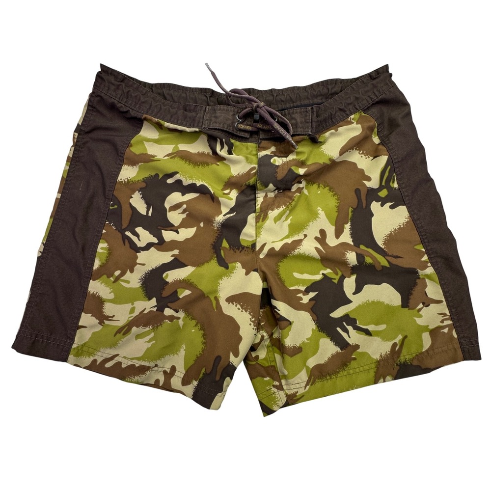 Armani Exchange Swim‎ Men's Large Camouflage Swim Trunks Brown Green Camo Luxury